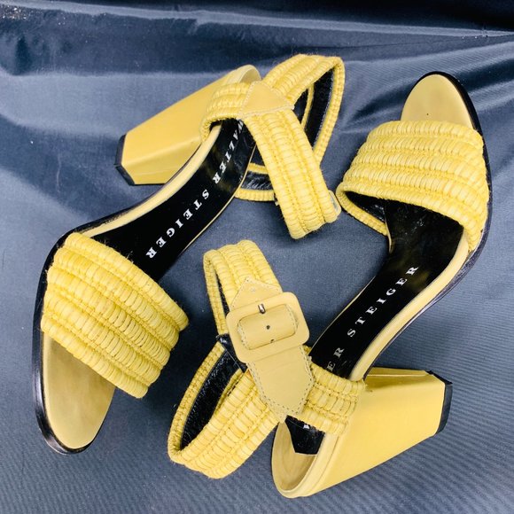 Walter Steiger Tan Woven Ankle Strap Sandals - Picture 6 of 10